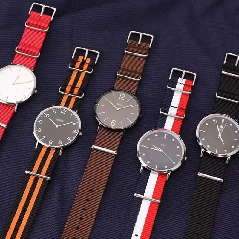 Nato Strap Nylon - 18/20/22/24mm cambos rayures solide tissu Nylon