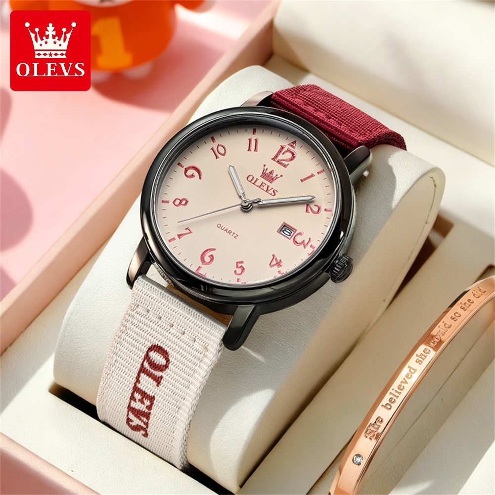 Canvas Strap Watch - Montre à quartz OLEVS, nouvelle collection,