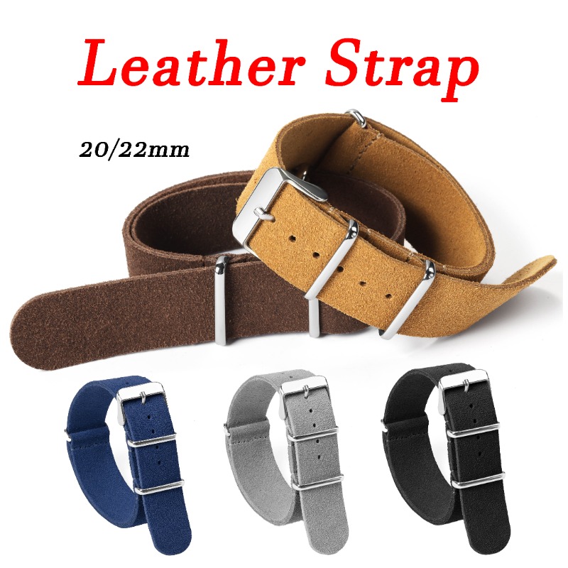 Suede Strap Watch - 20mm 22mm universel militaire rétro daim